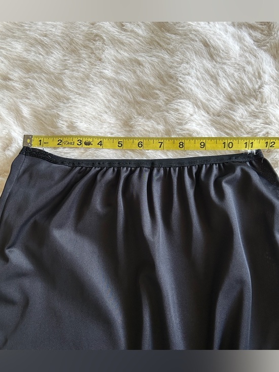 Vintage Black Slip Maxi Skirt w/ Lace Trim M - Picture 9 of 10